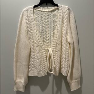 Elegant Cream Cable Knit Sweater